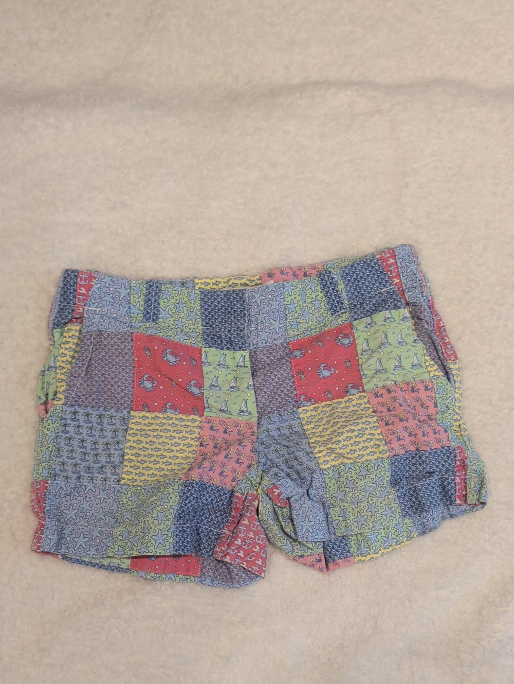 Vineyard Vines Youth Shorts - Patchwork Print Casual Cotton Shorts - Multicolor